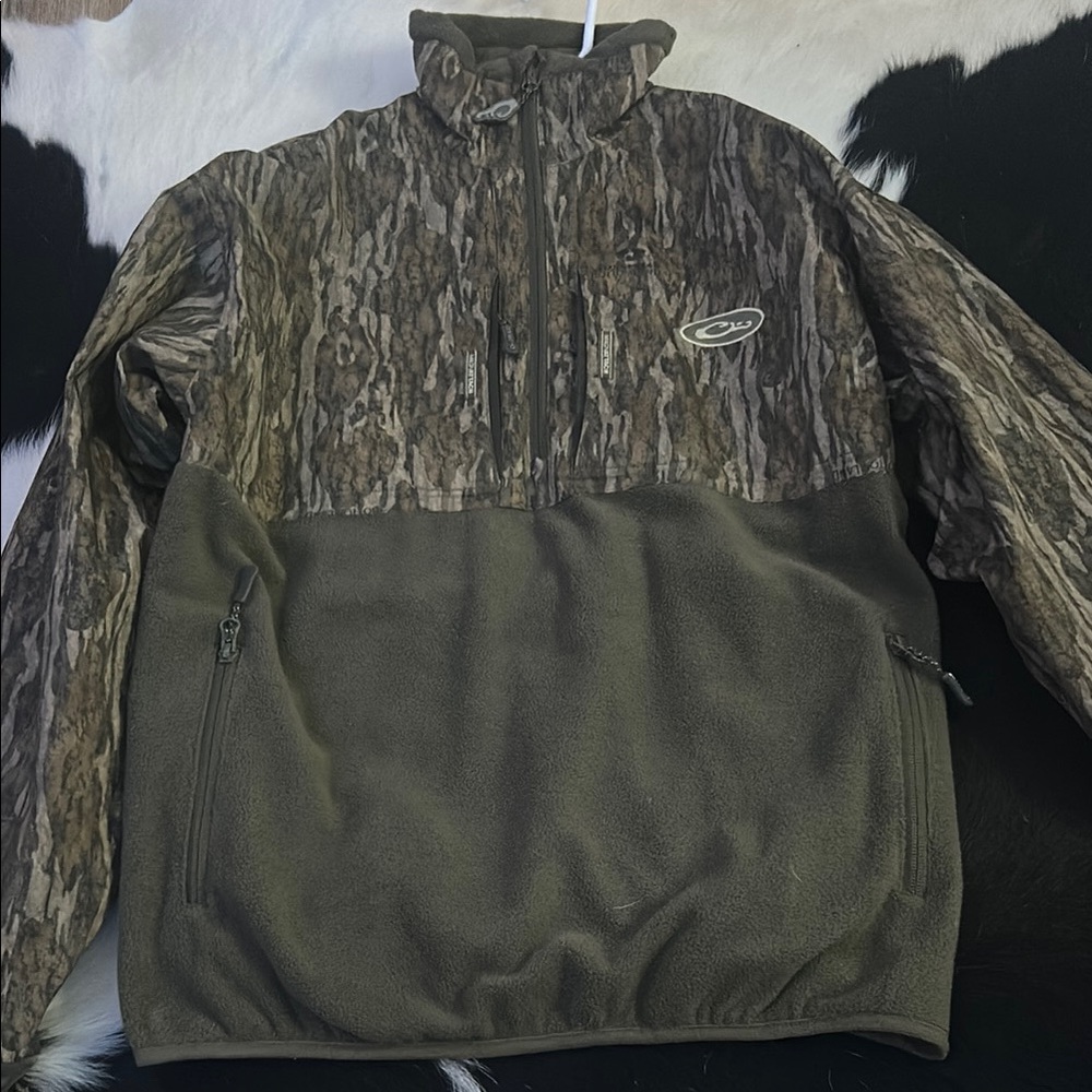Drake Olive Green Fleece Pullover